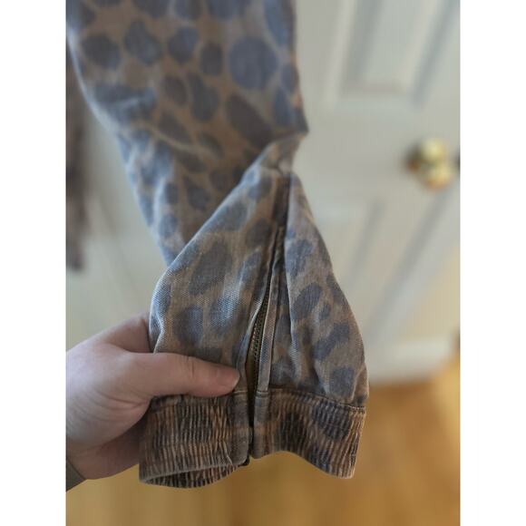 Anthropologie Tamarind Brown Oversize Leopard Print Linen Blend Jogg - Picture 5 of 10